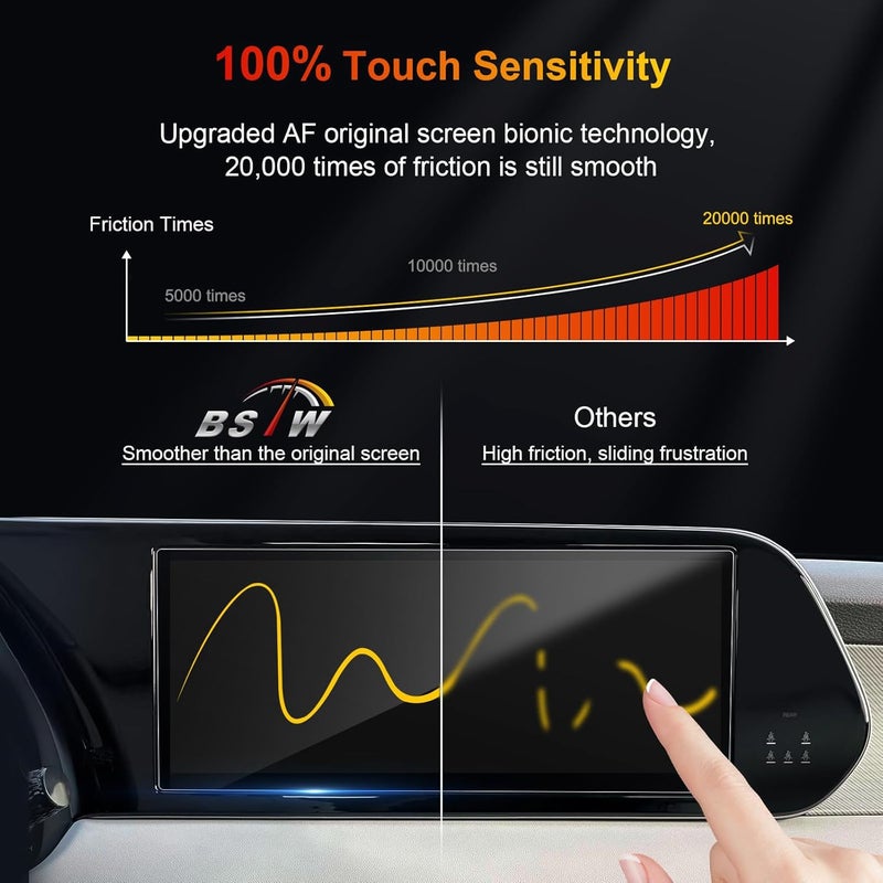BSTW for 2025 Hyundai Palisade Screen Protector for 2023-2025 Palisade SE/SEL Premium/XRT/Limited/Calligraphy Night 12.3-in Touchscreen Accessories Tempered Glass Protective Film - Image 4
